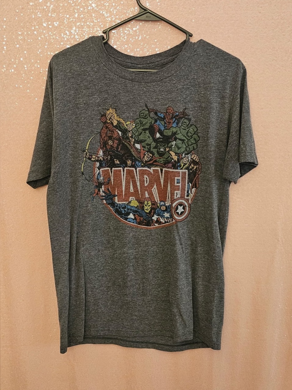 Marvel Short-Sleeve Graphic Tee in Charcoal